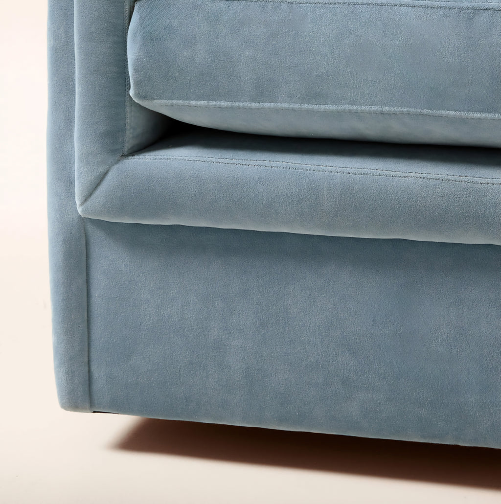 THE ONE × Ceva — Light Blue Performance Velvet Swivel Chair