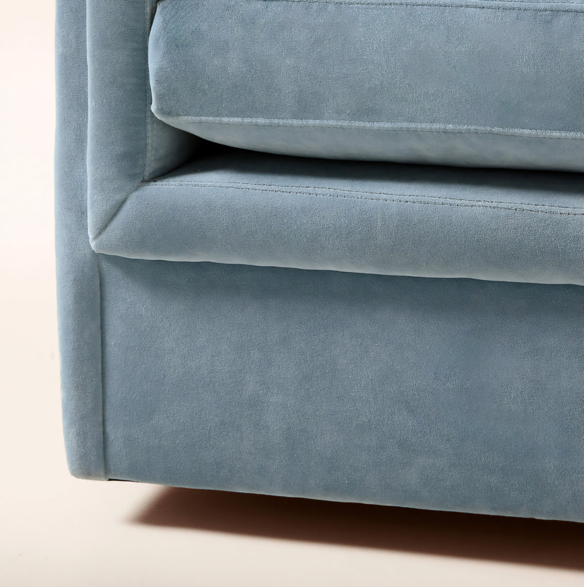THE ONE × Ceva — Light Blue Performance Velvet Swivel Chair