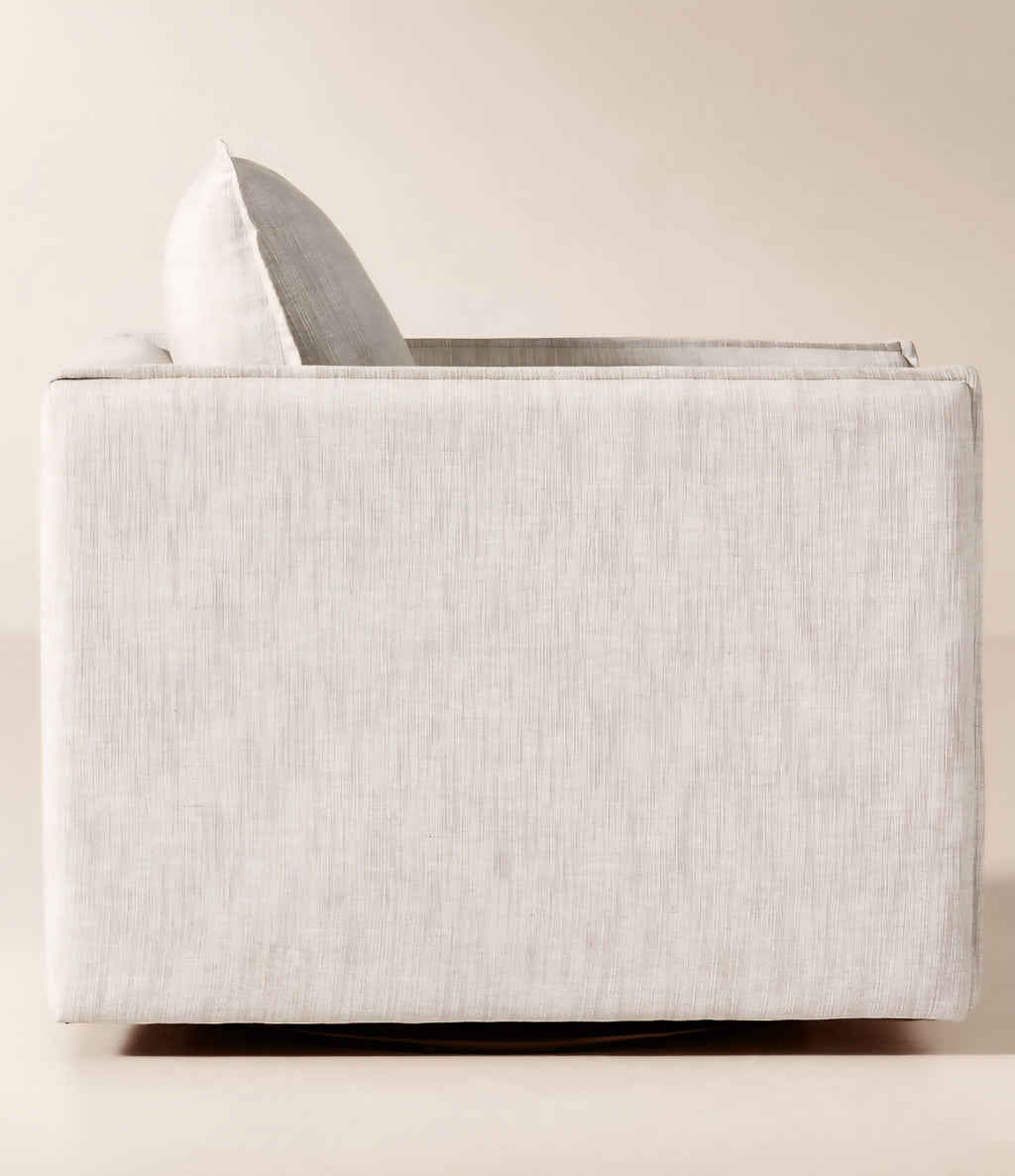 THE ONE × Corroy — Natural Linen Swivel Chair