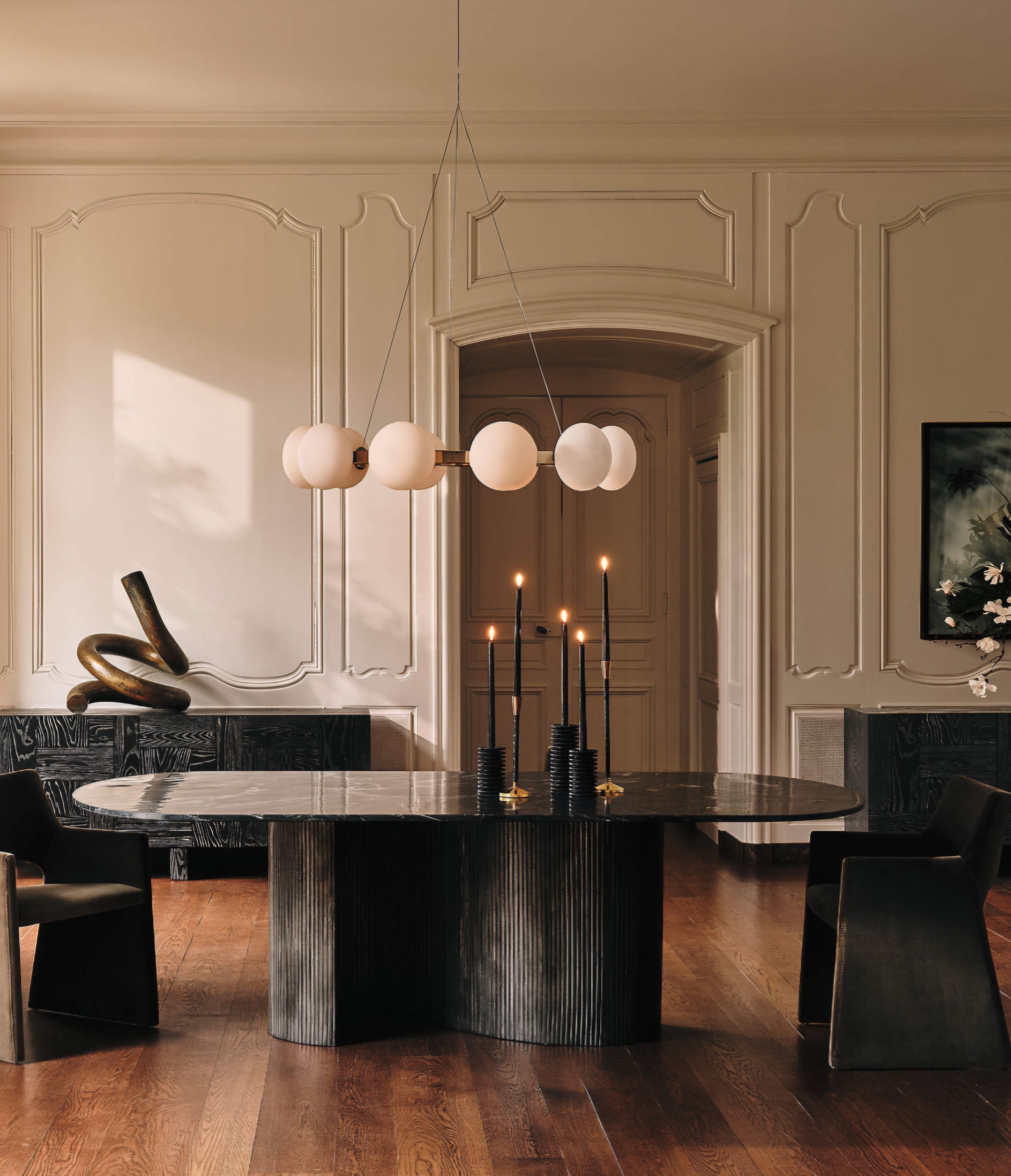 THE ONE × Curie — Polished Champagne Chandelier