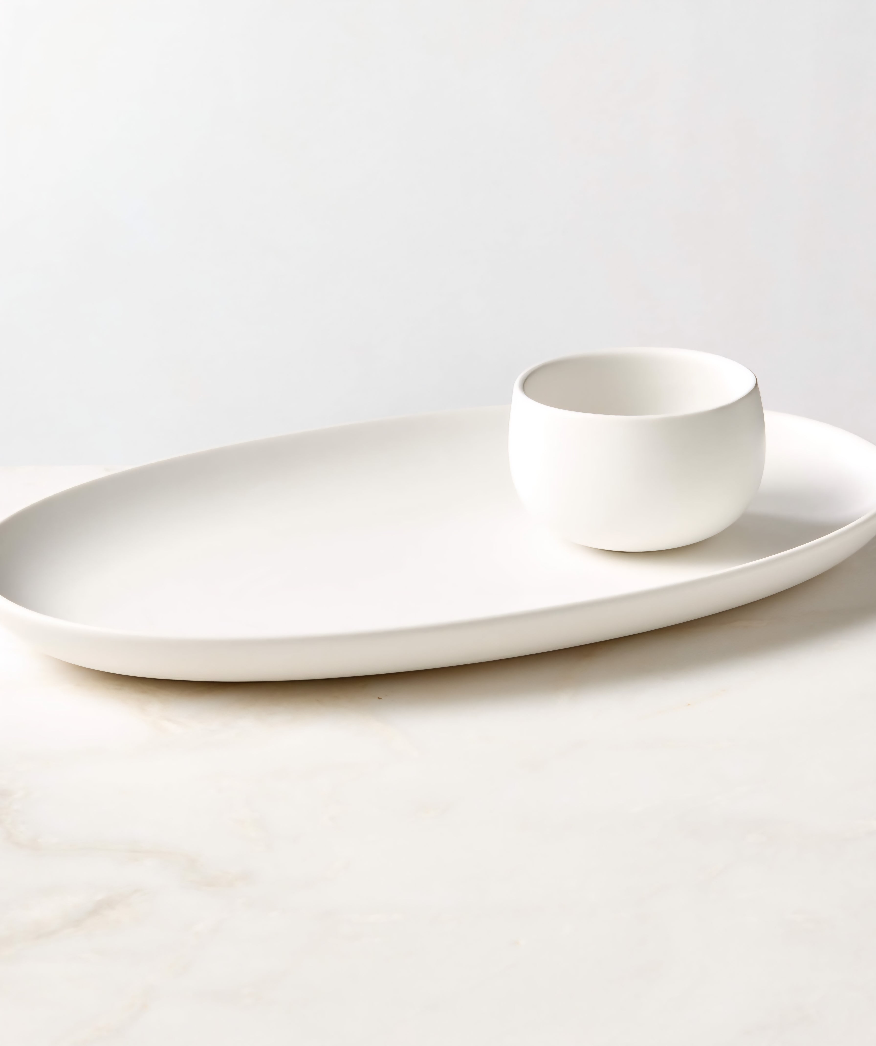THE ONE × Mori — Matte White Chip and Dip Set (Set of 2)