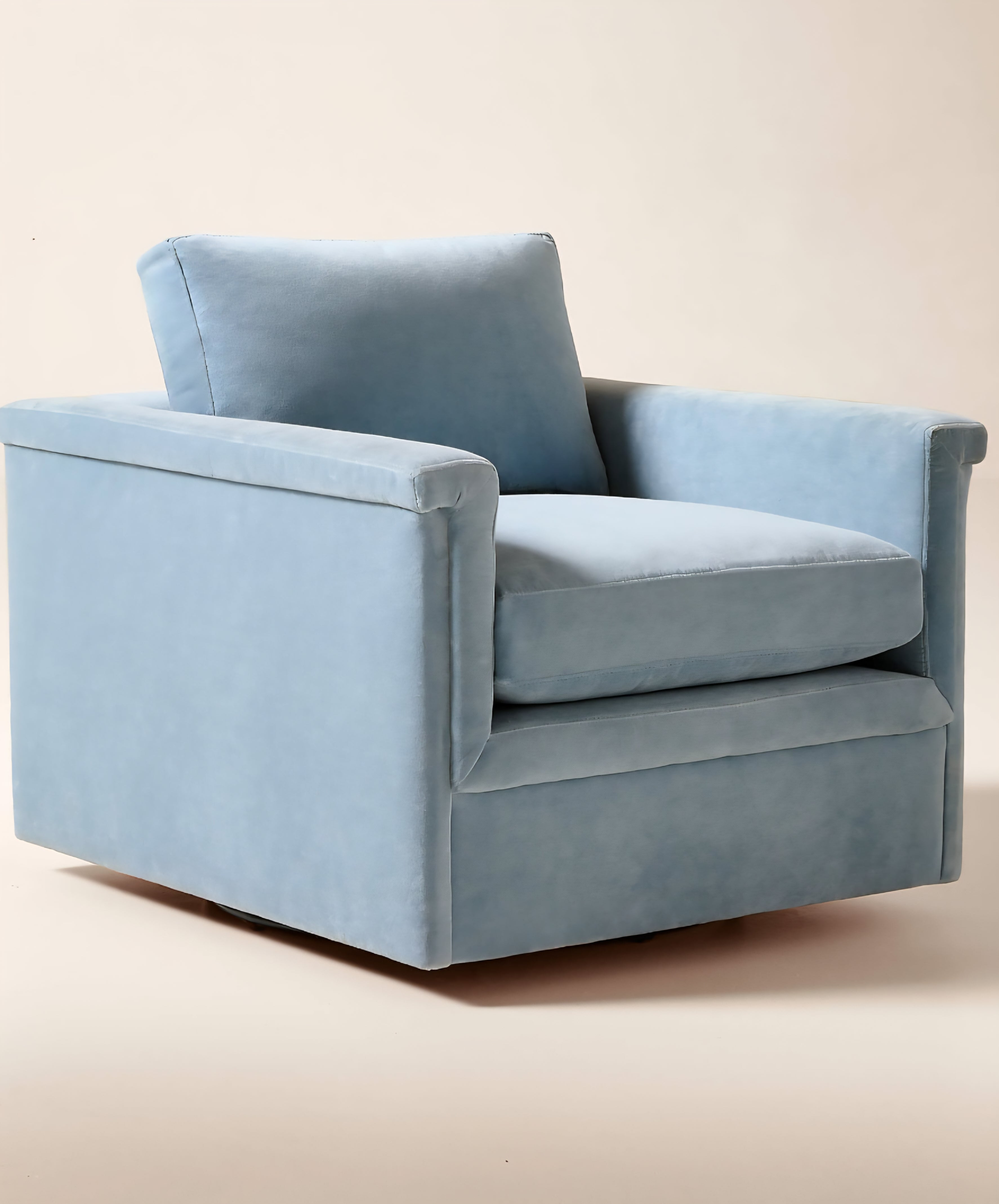 THE ONE × Ceva — Light Blue Performance Velvet Swivel Chair