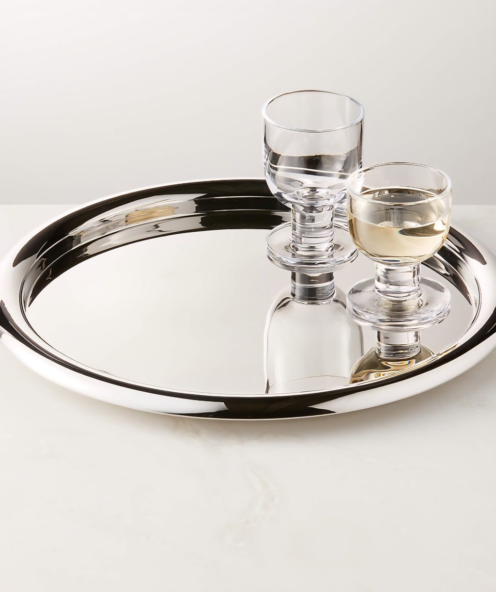 THE ONE × Piero — Round Polished Stainless Steel Serving Tray